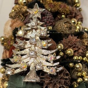 Eisenberg Ice silver metal Christmas Holiday Tree w/Aurora Borealis rhinestones